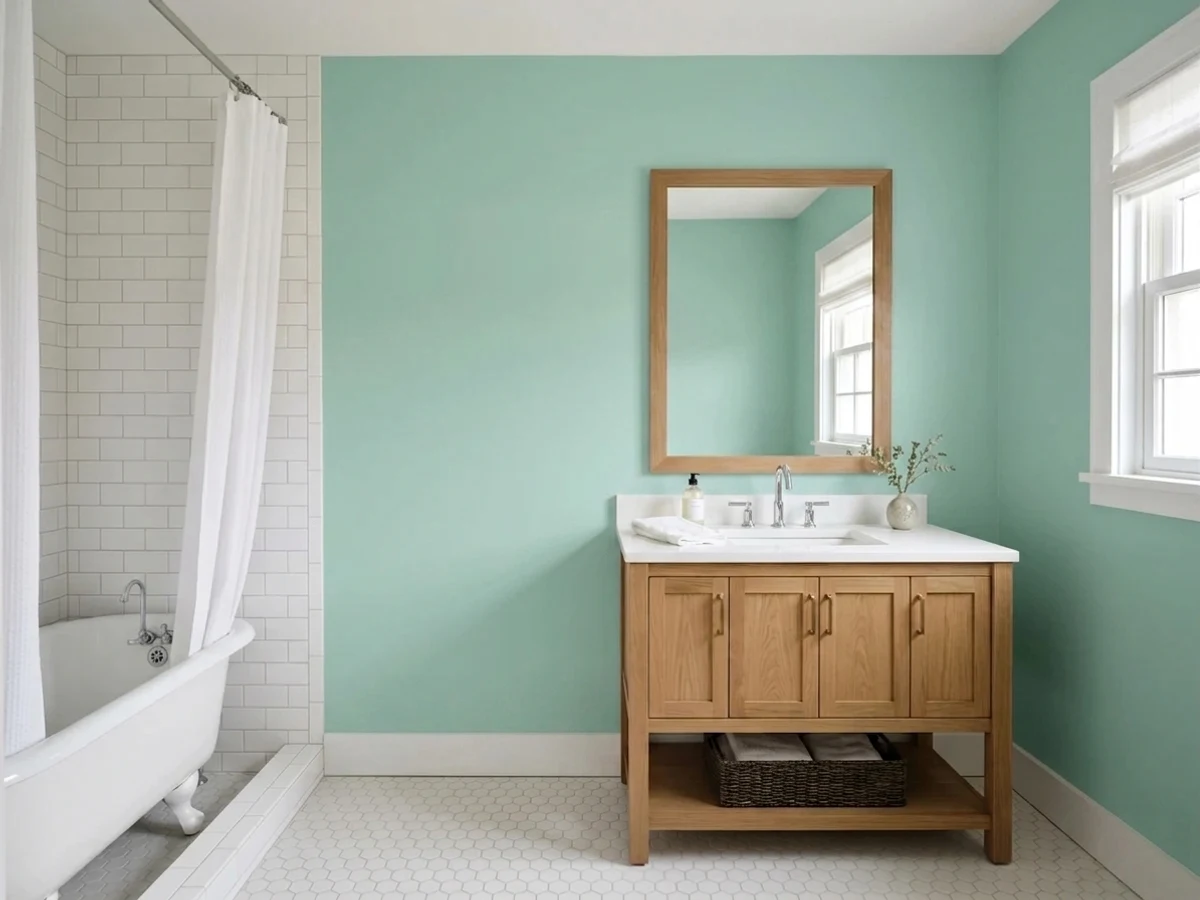 Sherwin-Williams Refresh in a bathroom