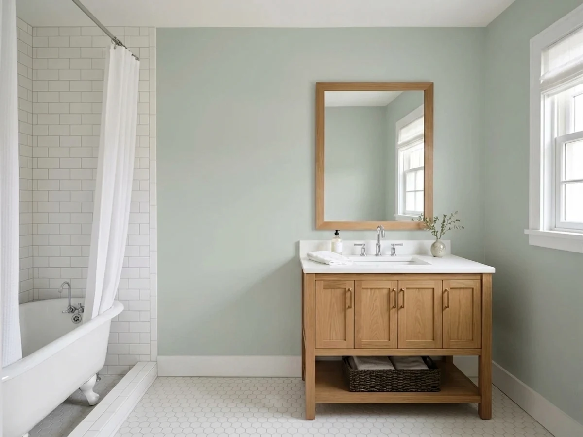 Room painted in Sea Salt