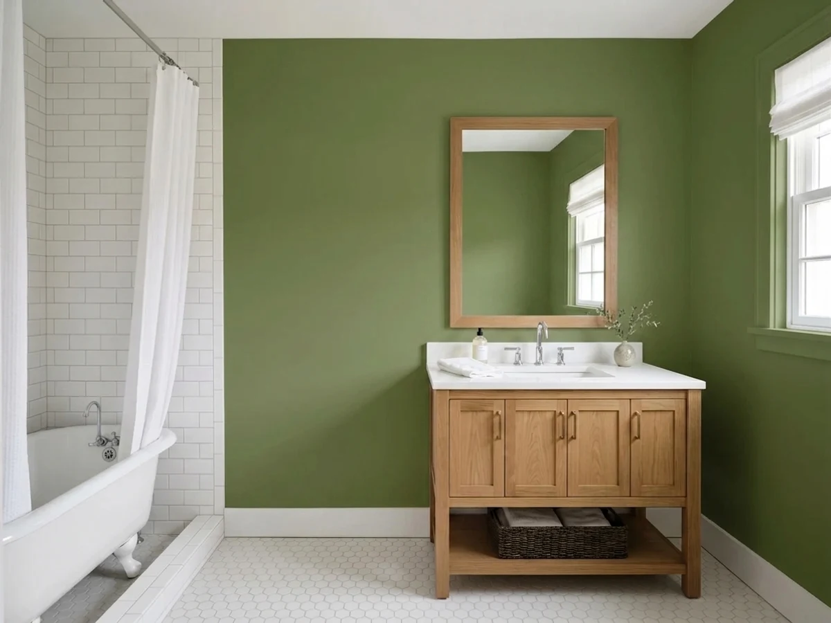 Valspar Lime Twist in a bathroom