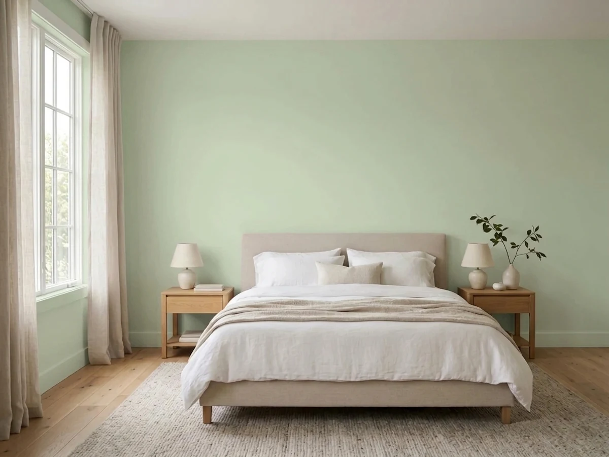 Behr Morning Zen in a bedroom