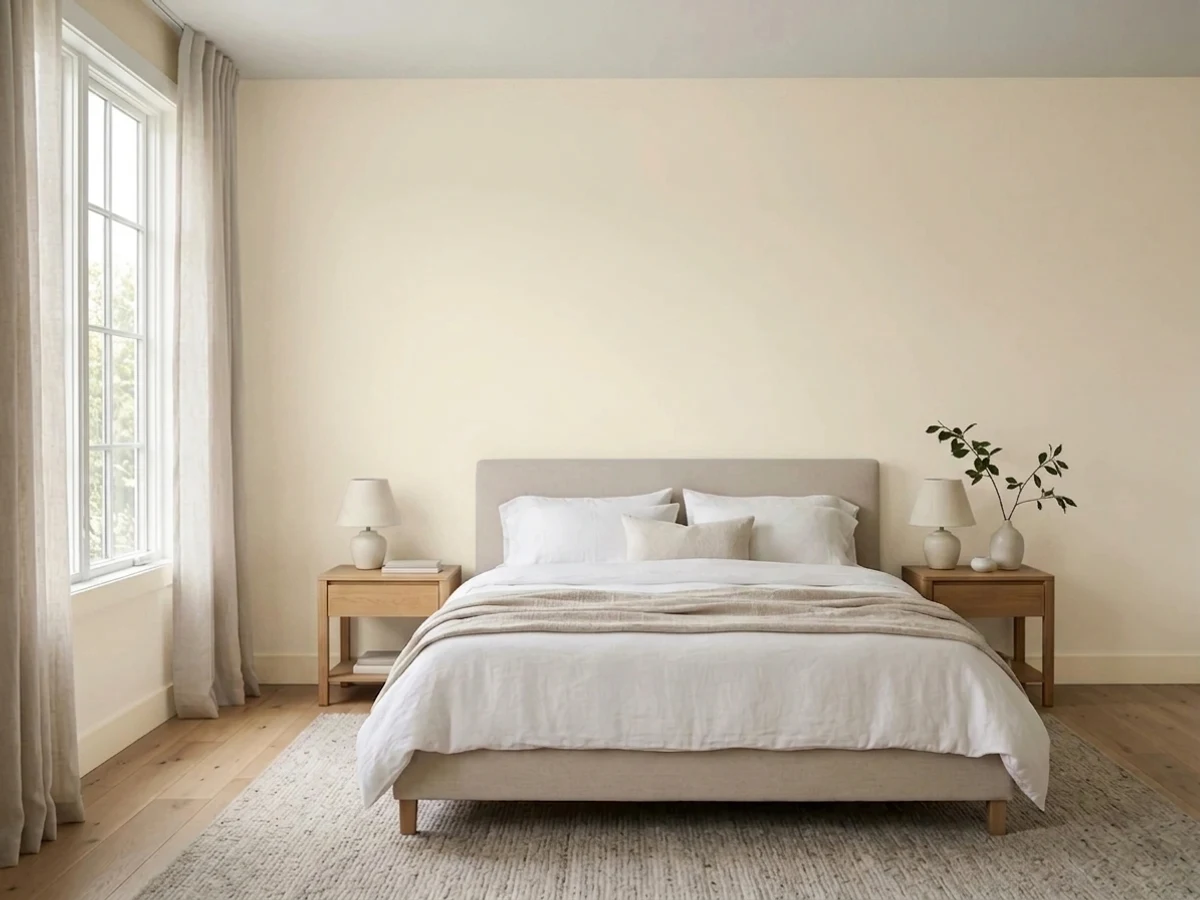 soft warm white trim — trending neutral bedroom colors 2026