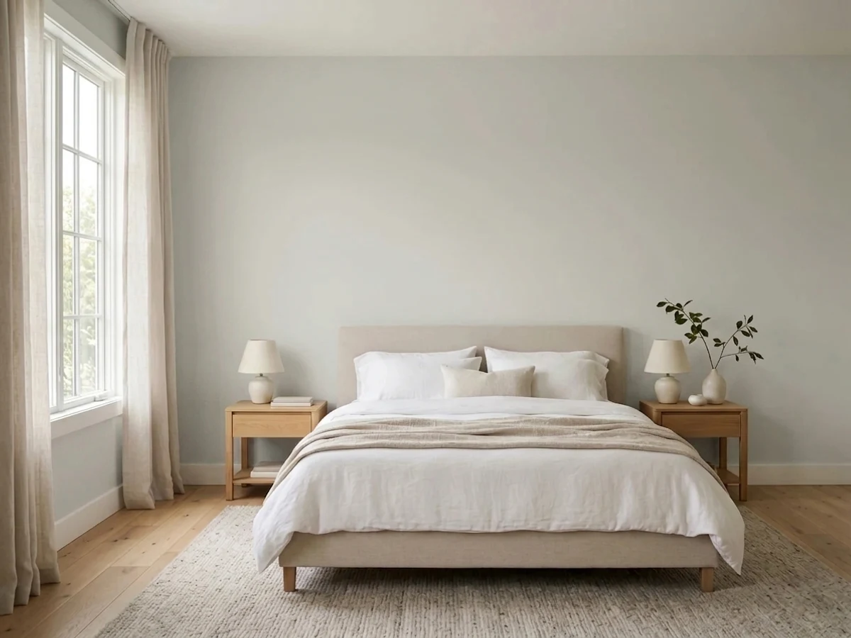 Benjamin Moore Gray Owl in a bedroom