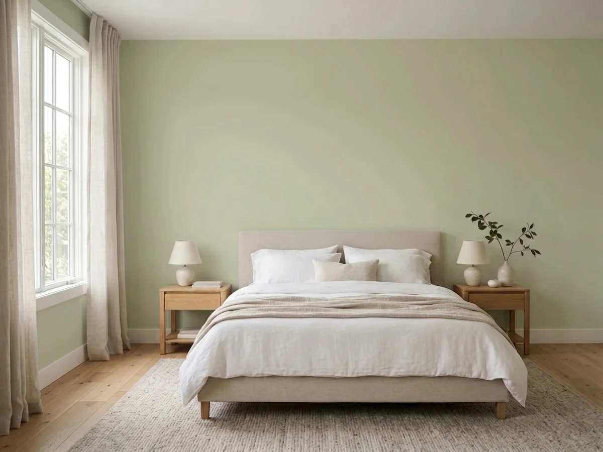 Benjamin Moore Guilford Green in a bedroom
