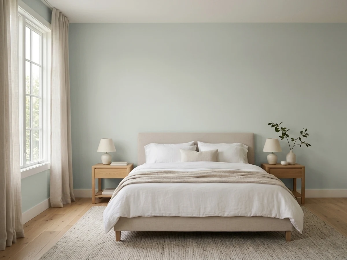 Dunn-Edwards Cool December in a bedroom