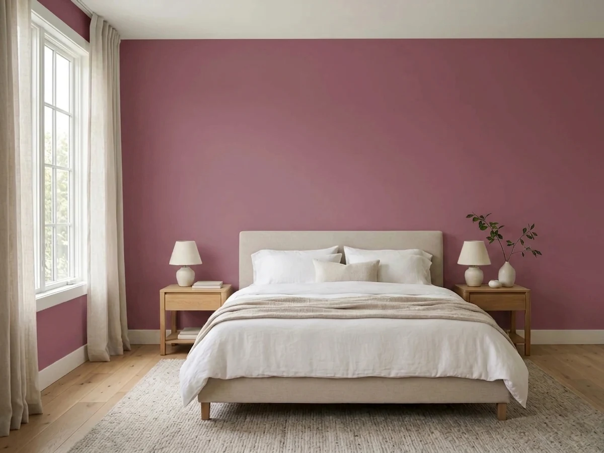 Dunn-Edwards Rosewine in a bedroom