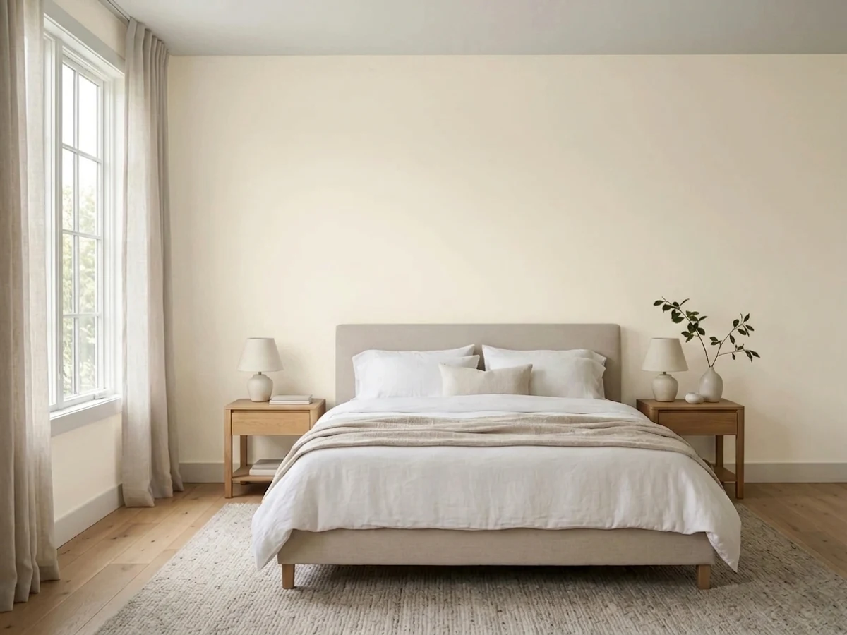 Dunn-Edwards Swiss Coffee in a bedroom