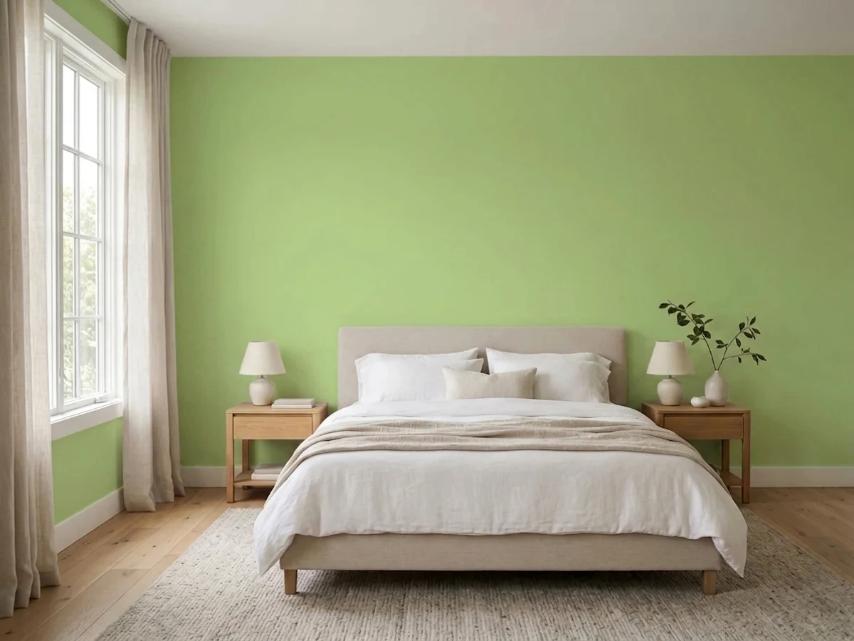 Dunn-Edwards Wasabi in a bedroom
