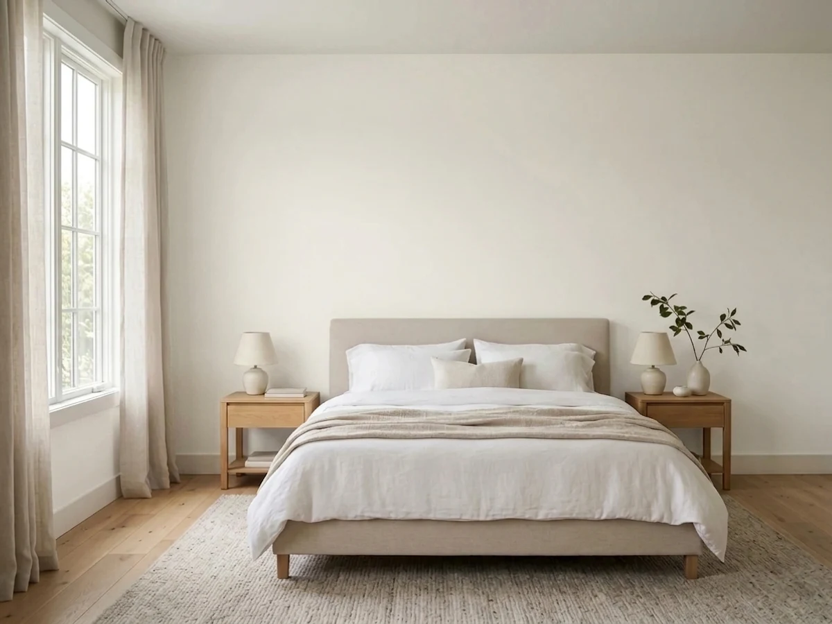 Bedroom painted in Dunn-Edwards Whisper