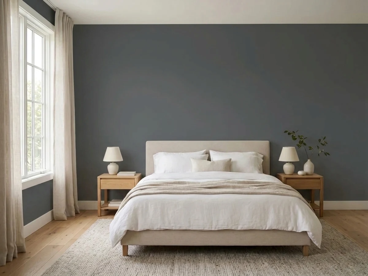 Farrow & Ball Down Pipe in a bedroom