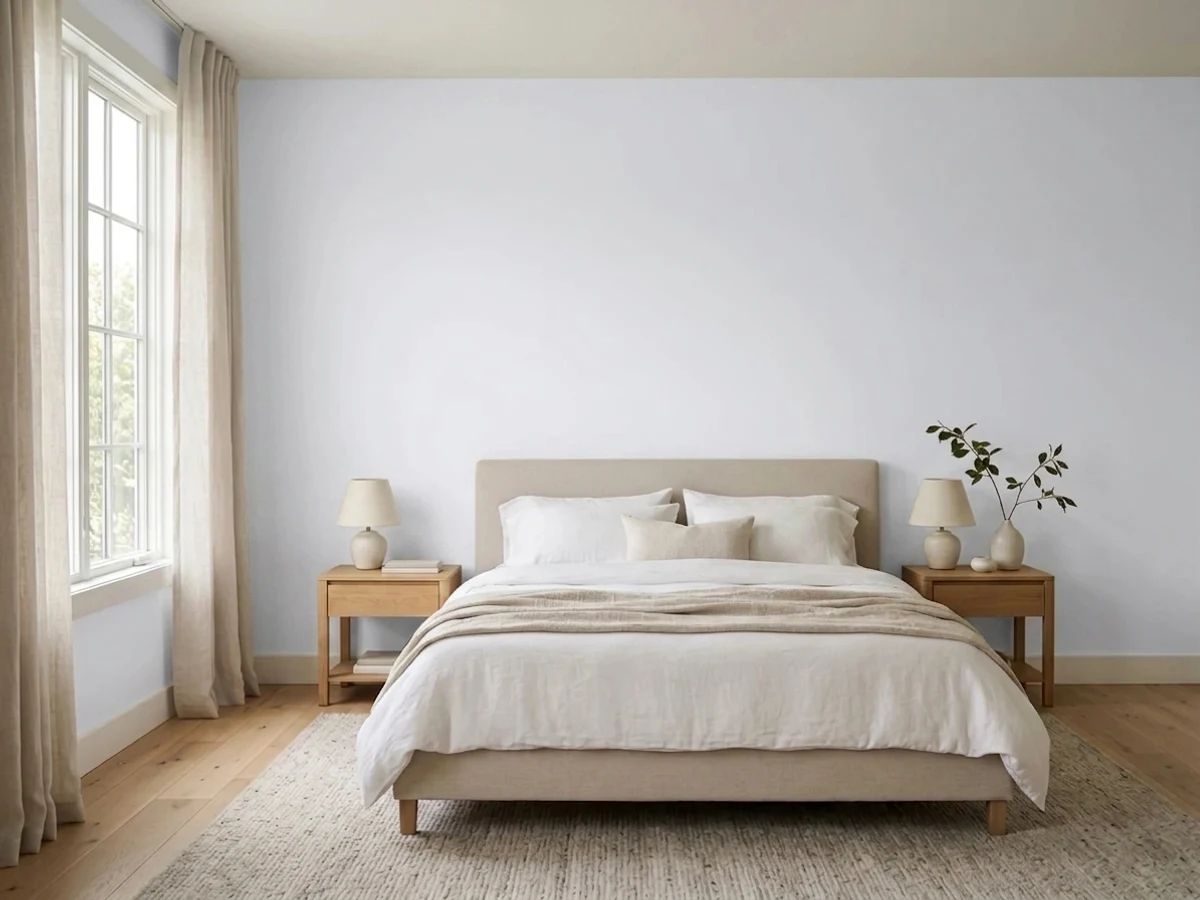 Glidden Dove White in a bedroom