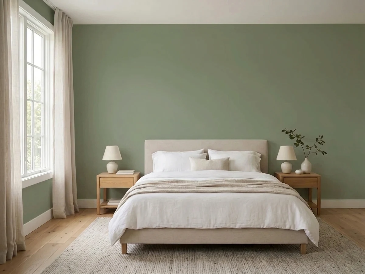 Glidden Guild Green in a bedroom