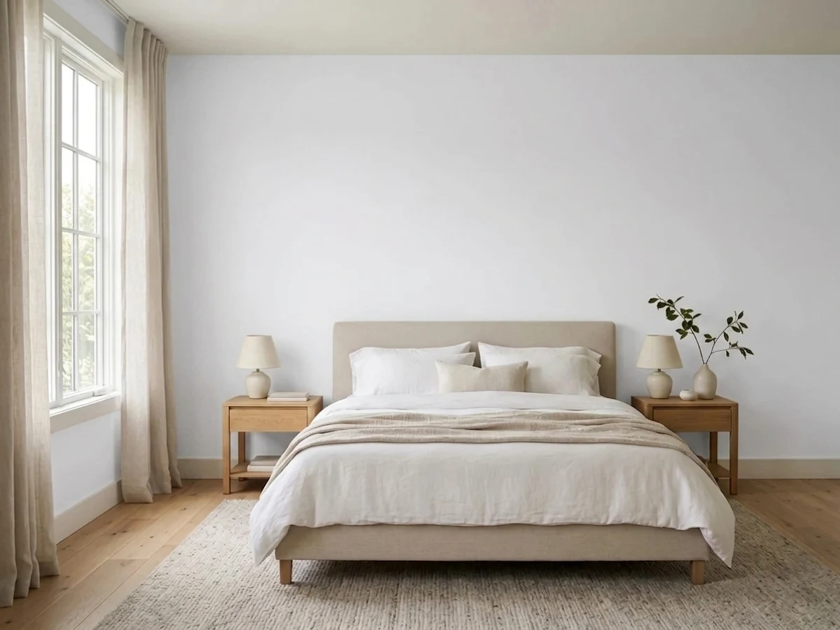 Glidden Nova White in a bedroom