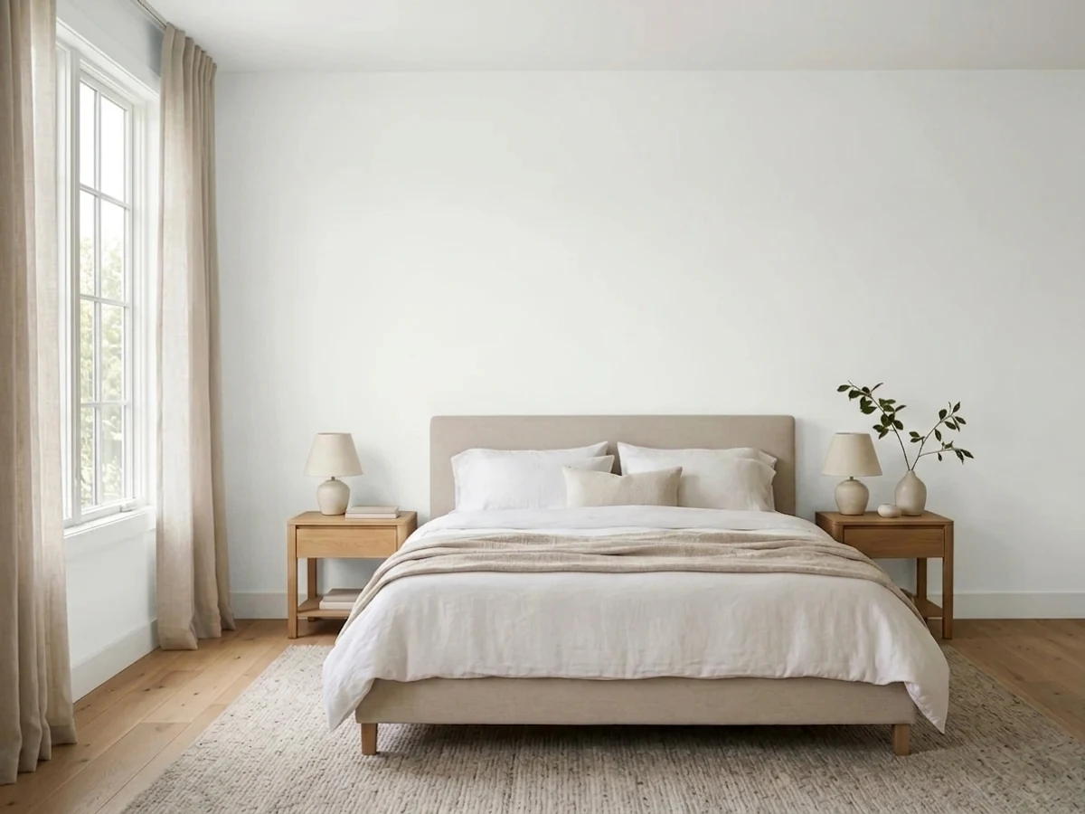 HGTV Home by Sherwin-Williams Extra White in a bedroom