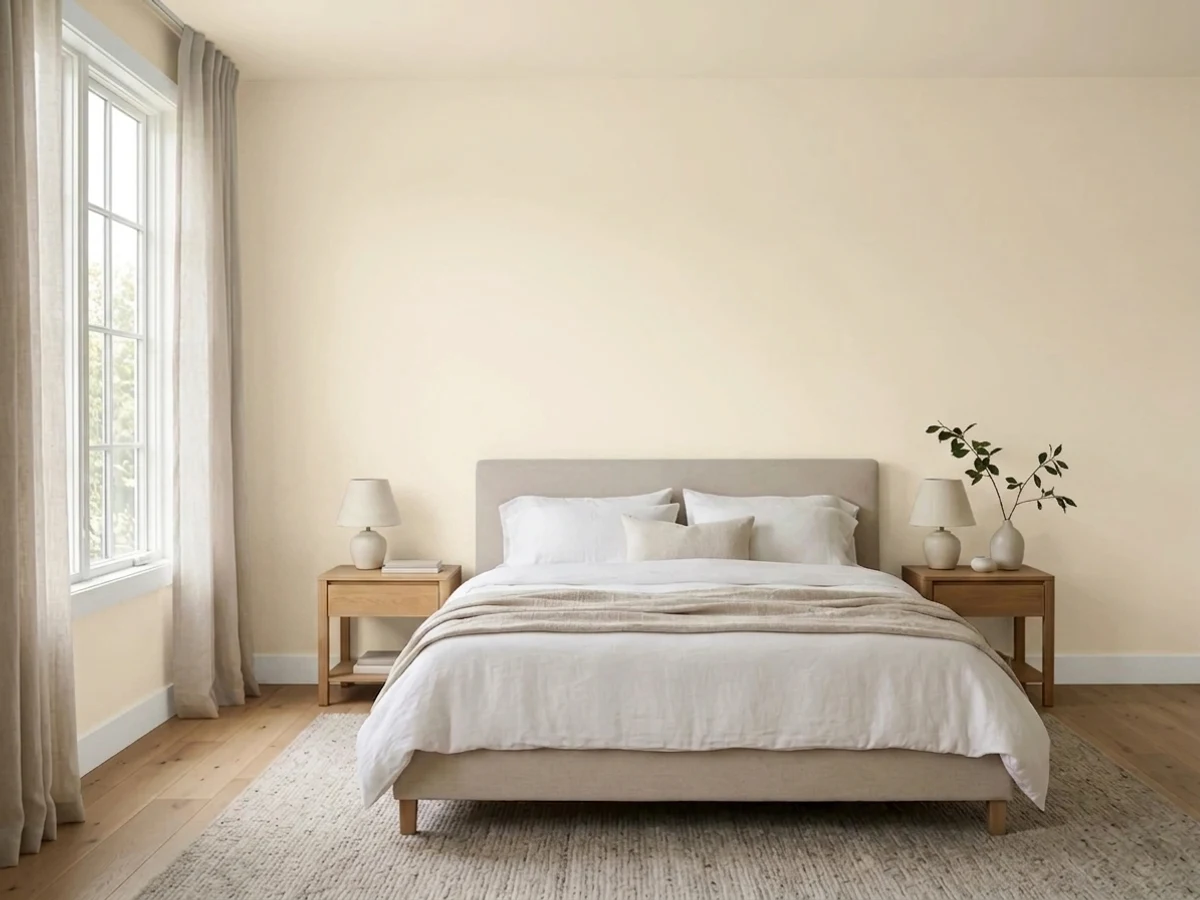Bedroom painted in Hirshfield's Kiara