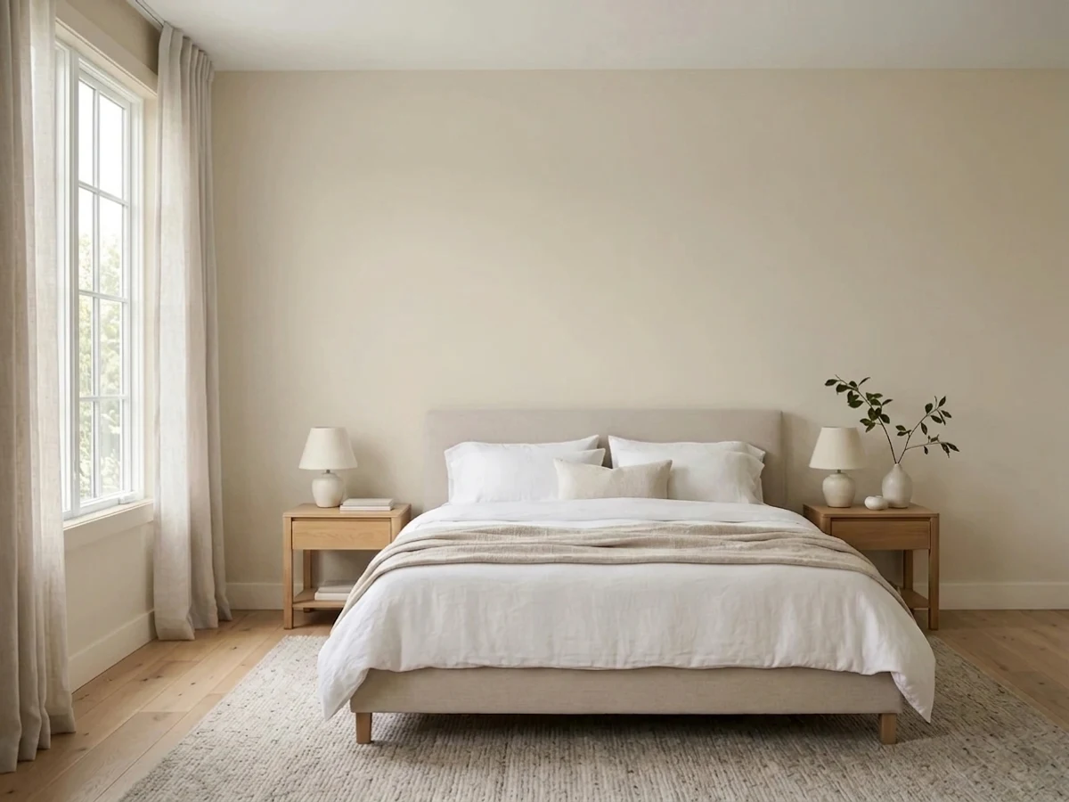 Bedroom painted in Magnolia Home Shiplap