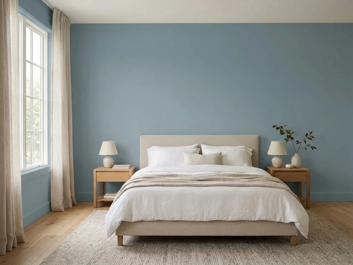 Portola Paints Blue Heron in a bedroom