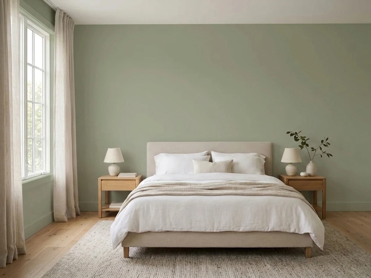 Rodda Spring Green in a bedroom