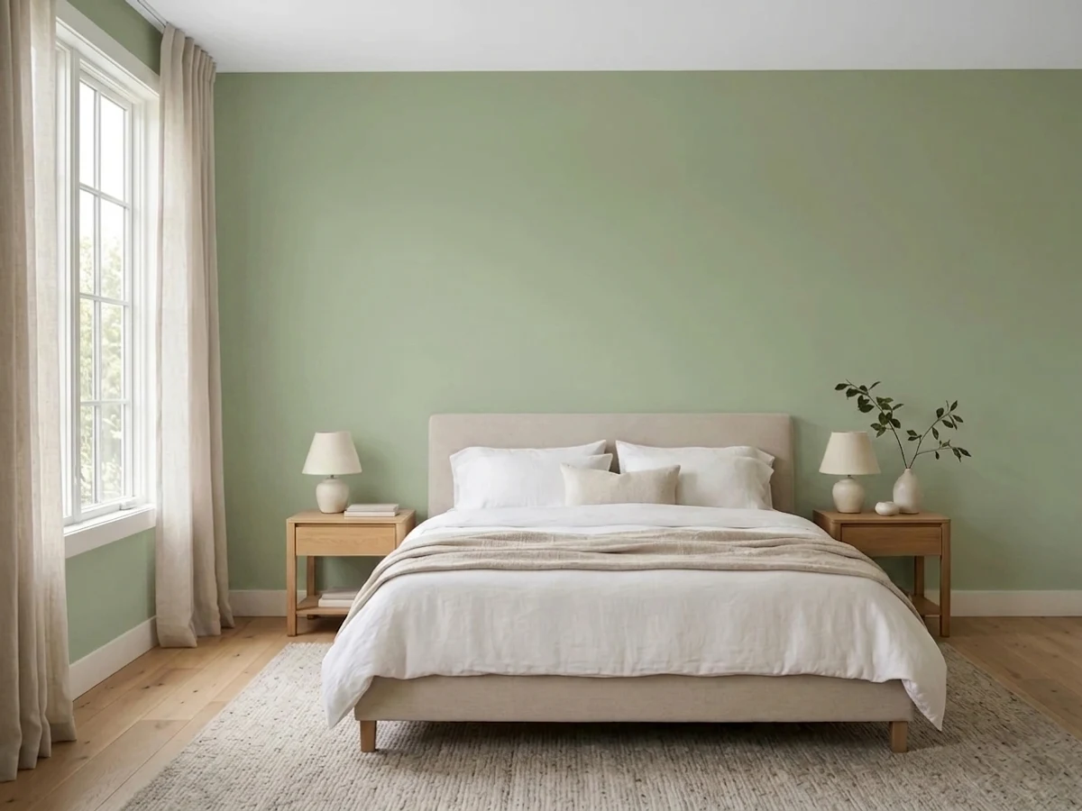 Room painted in Sage