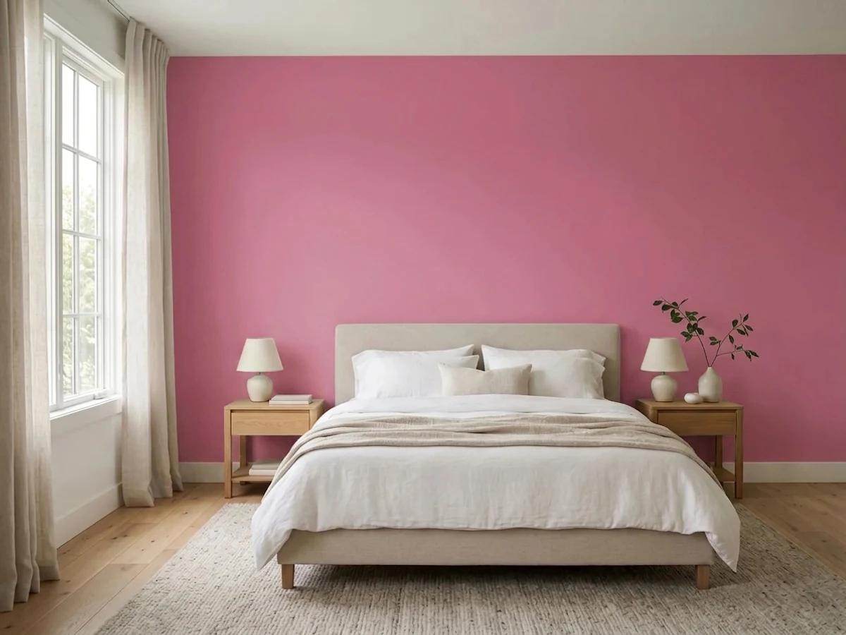 Sherwin-Williams Hibiscus in a bedroom