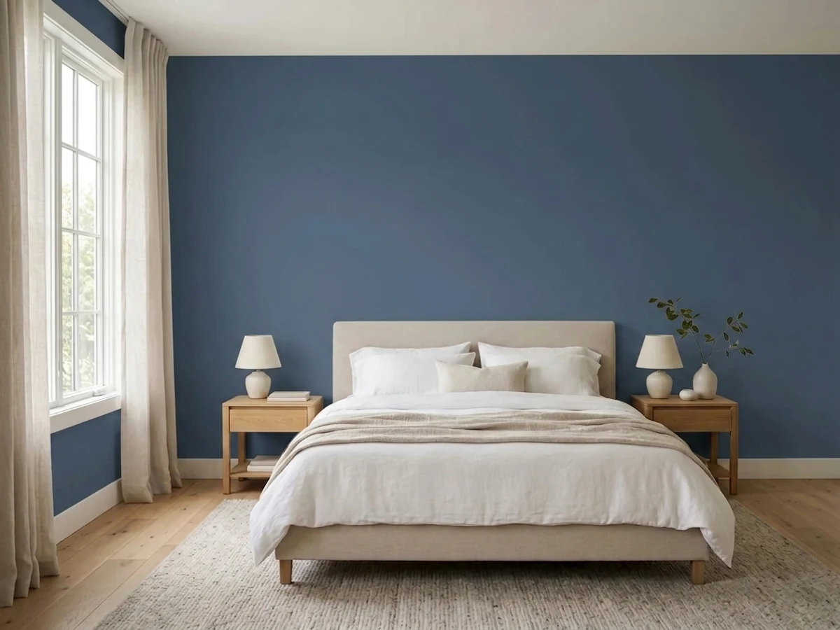 Sherwin-Williams Indigo Batik in a bedroom