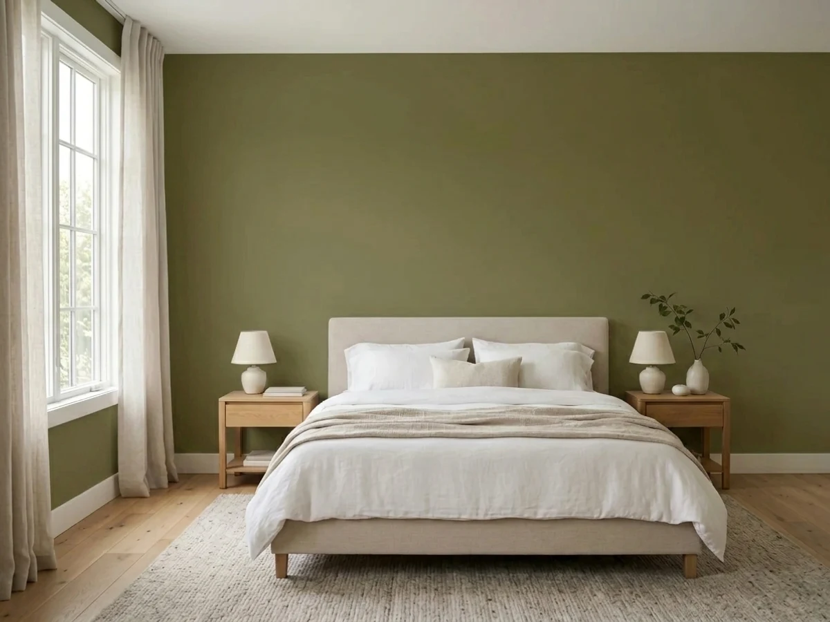 Sherwin-Williams Saguaro in a bedroom