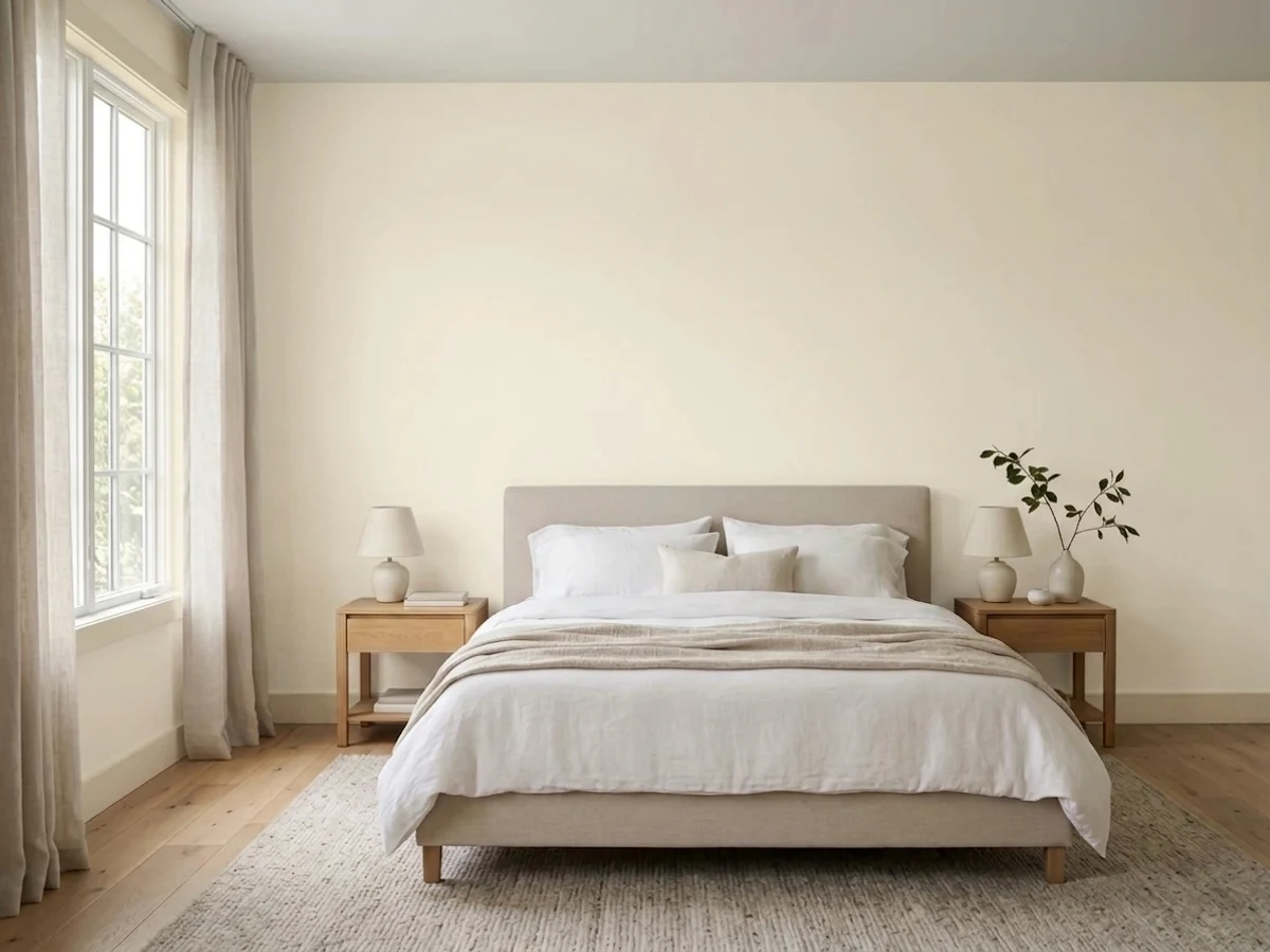 Bedroom painted in Valspar Du Jour