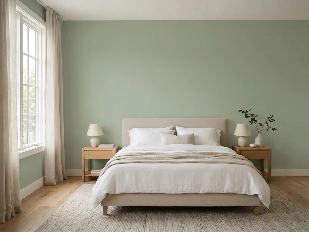 Valspar Green Trellis in a bedroom