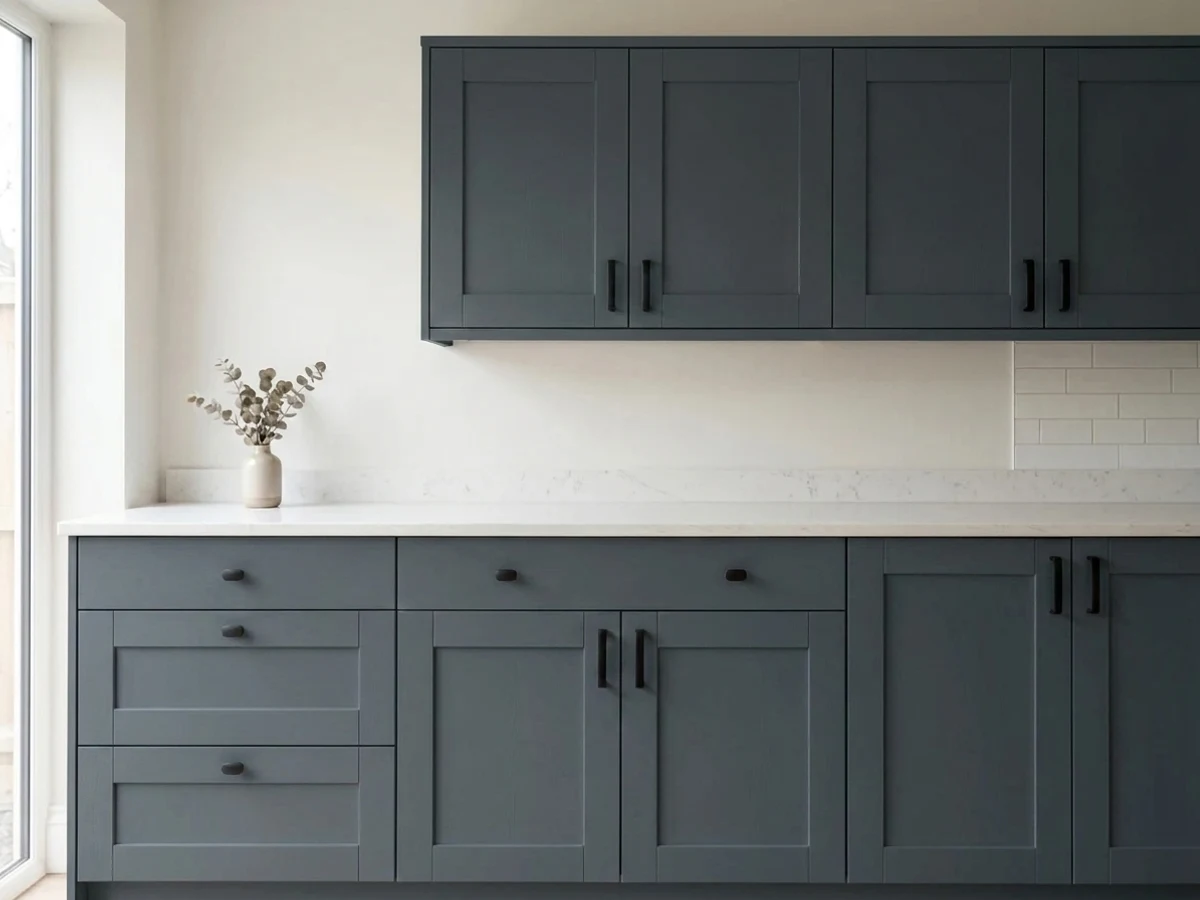 Behr Charcoal in a cabinet
