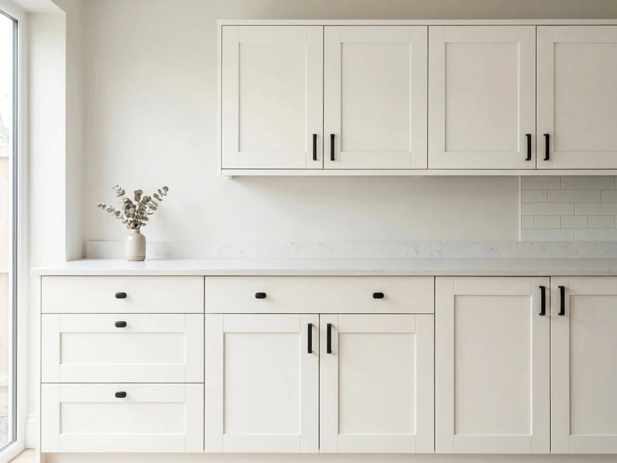 Behr Ultra Pure White in a cabinet