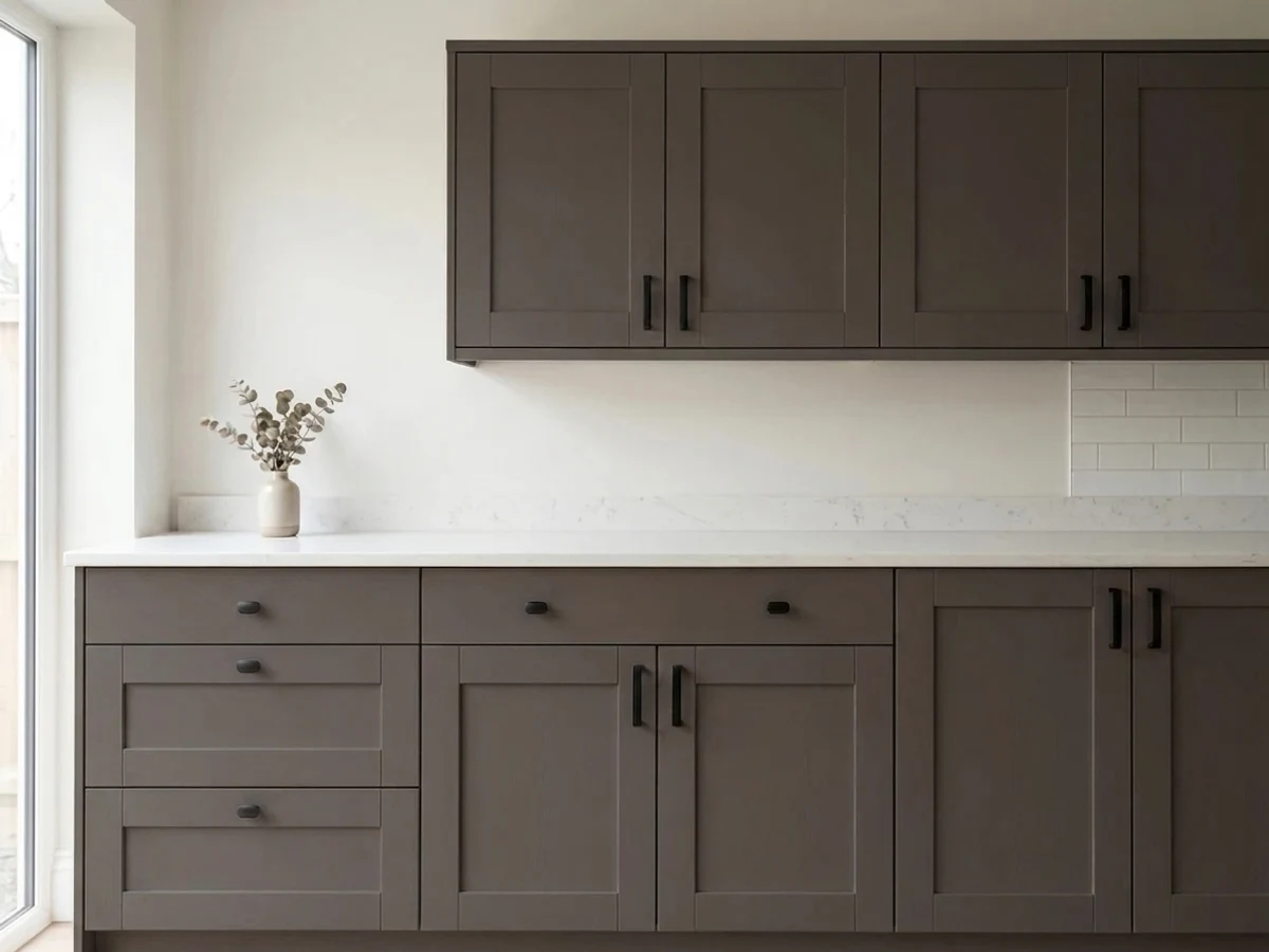 Benjamin Moore Cordovan Brown in a cabinet