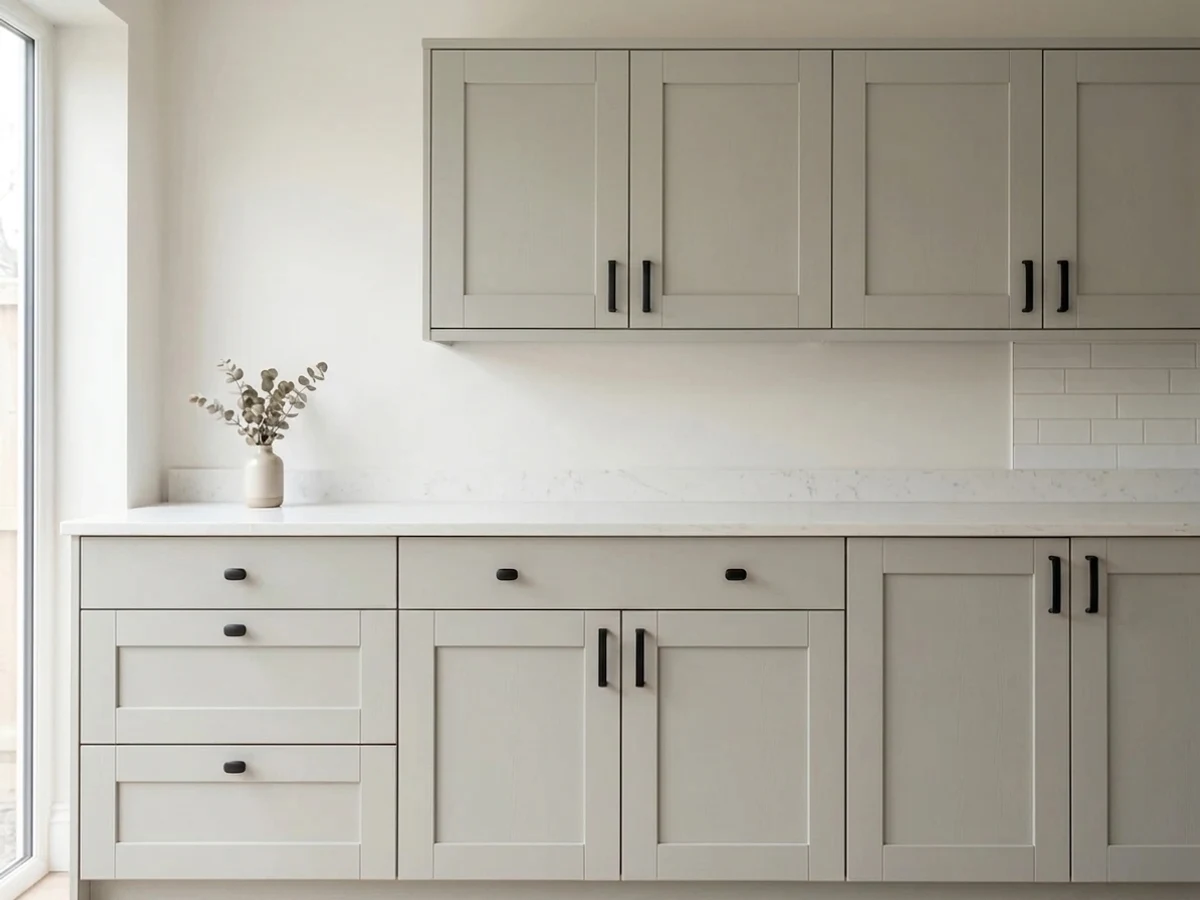 Benjamin Moore Coventry Gray in a cabinet