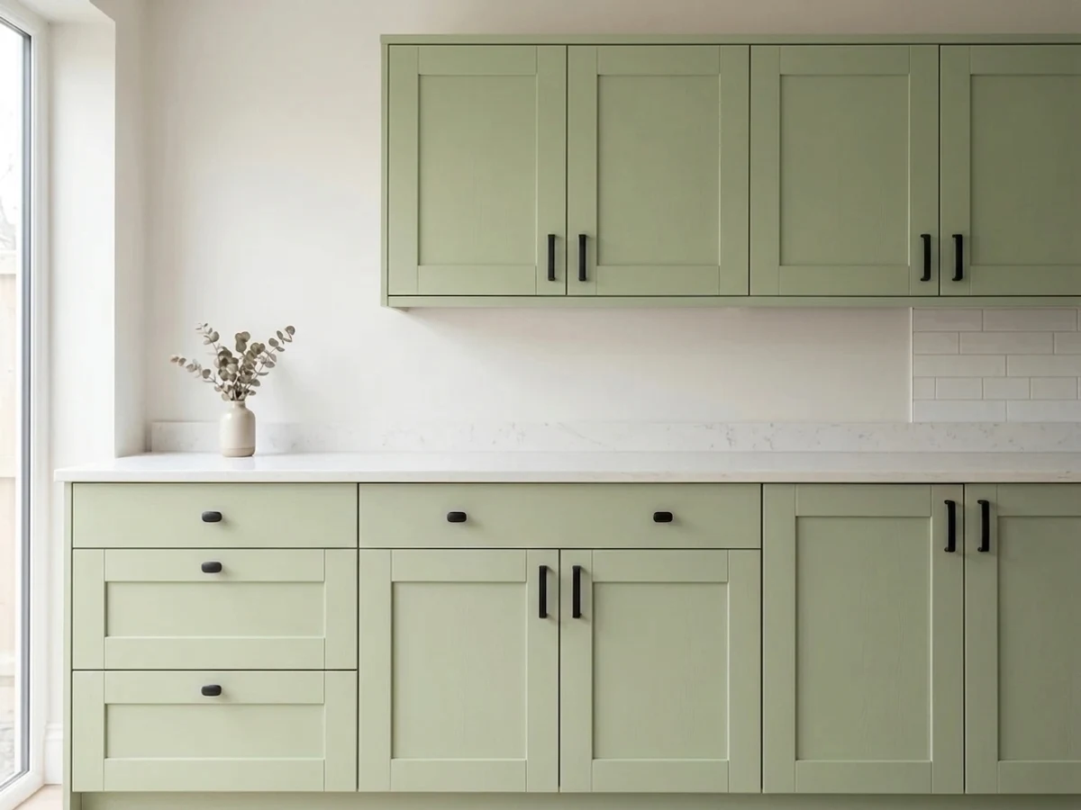 Benjamin Moore Hancock Green in a cabinet