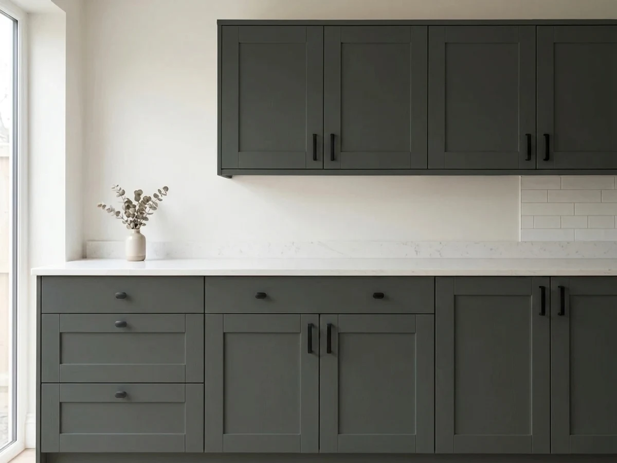 Benjamin Moore Wrought Iron in a cabinet
