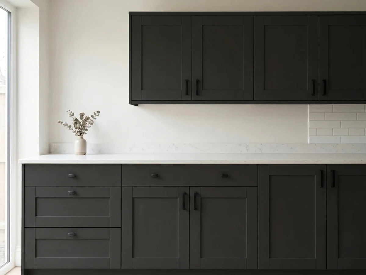 Portola Paints Factory Black in a cabinet