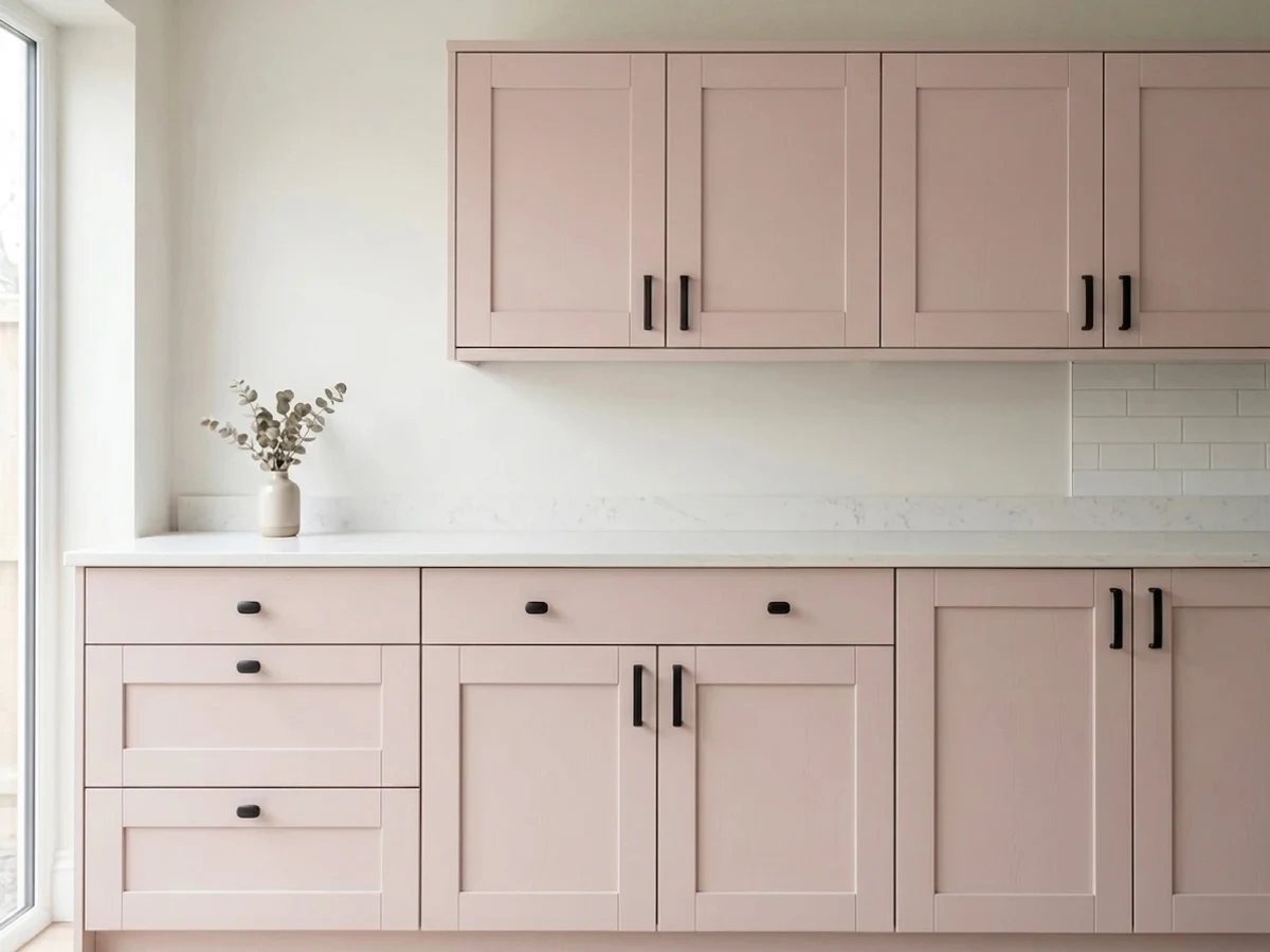 Rust-Oleum Blush Pink in a cabinet