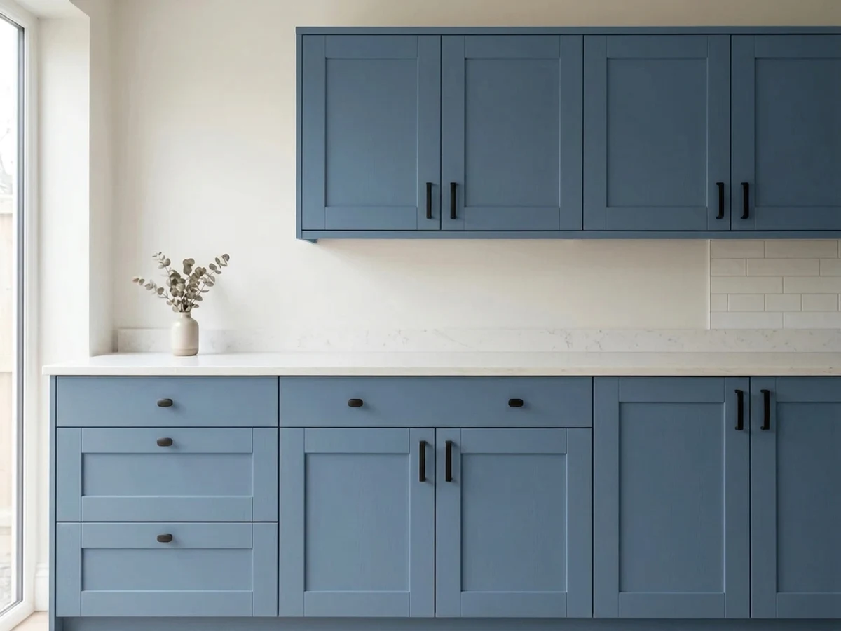 Rust-Oleum Coastal Blue in a cabinet