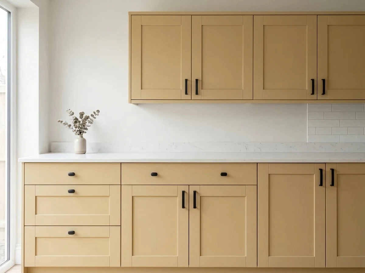 Rust-Oleum Sandstone in a cabinet