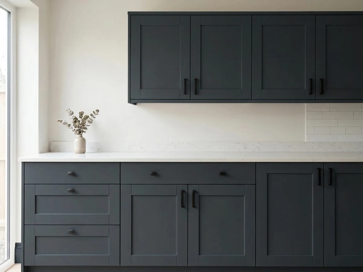 Sherwin-Williams After the Storm in a cabinet