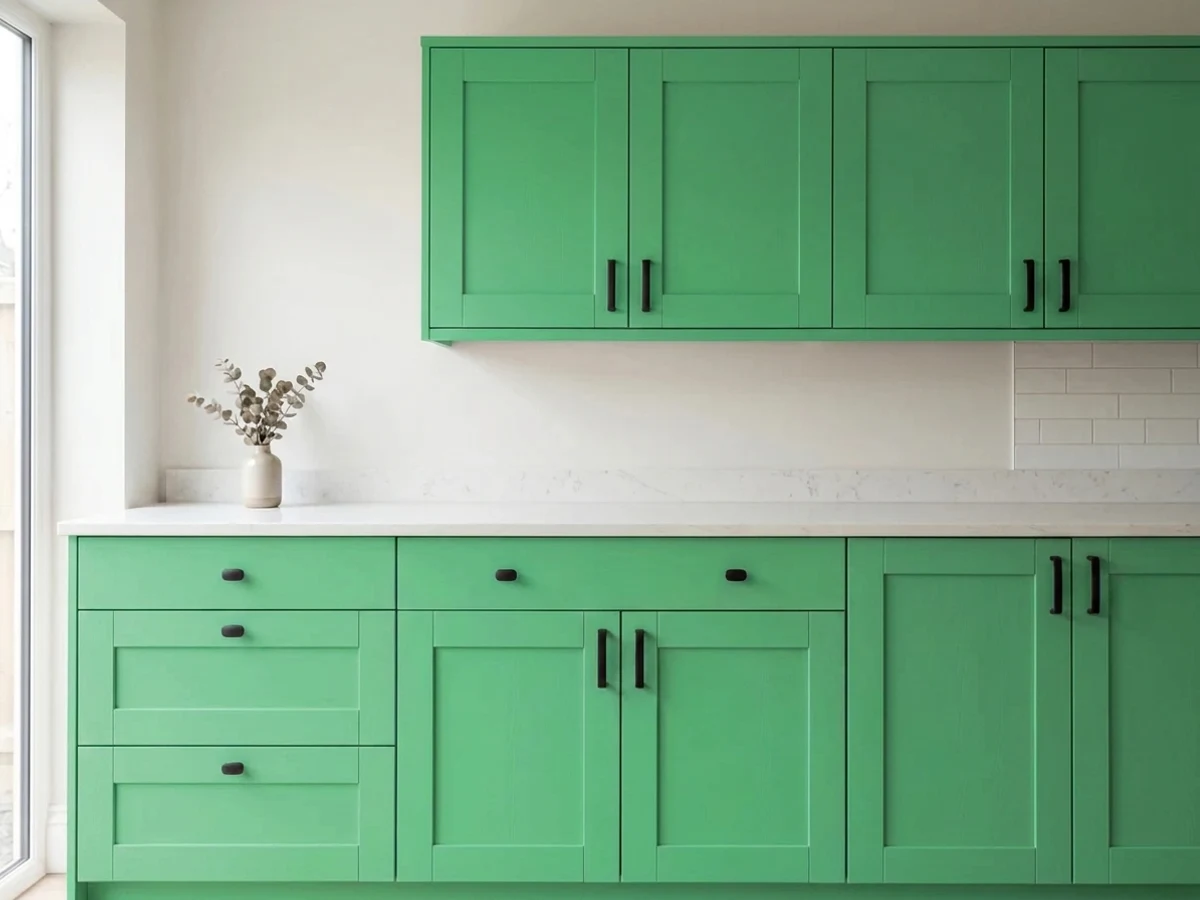 Sherwin-Williams Black Emerald in a cabinet
