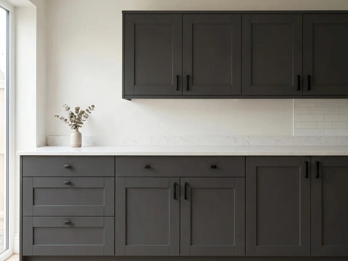 Sherwin-Williams Black Magic in a cabinet