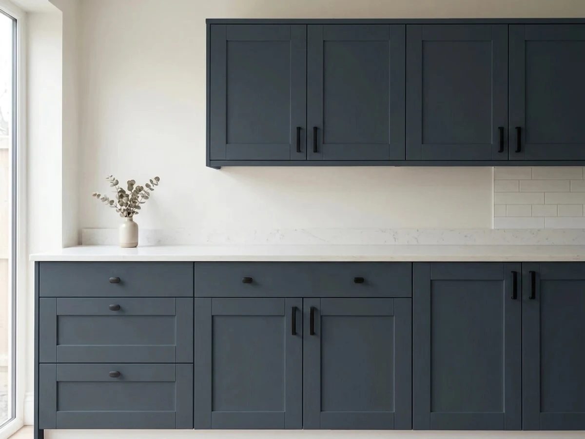 Sherwin-Williams Dark Night in a real cabinet
