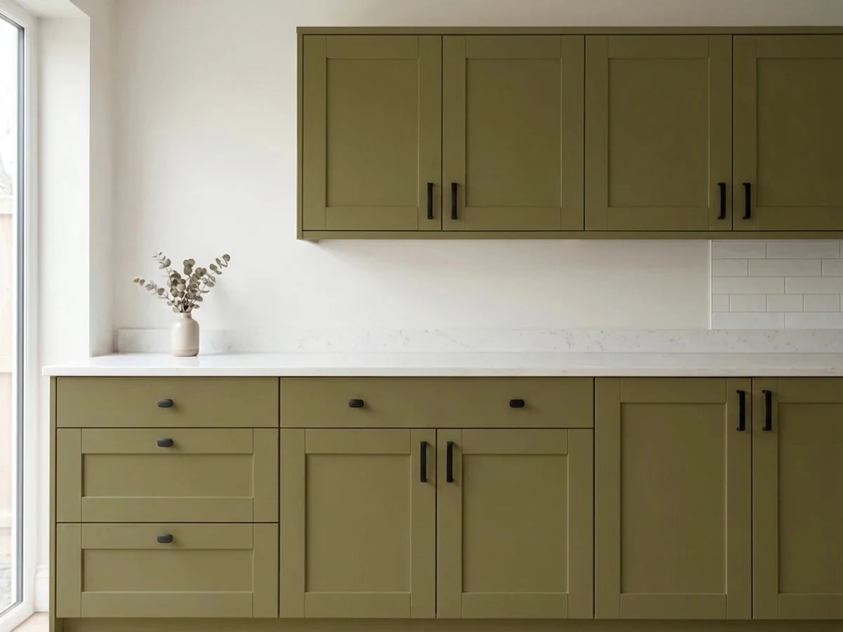 Sherwin-Williams Saguaro in a cabinet