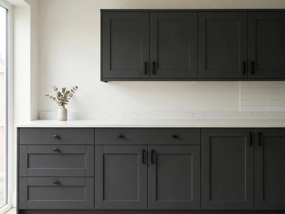 black kitchen cabinets color idea — Tricorn Black