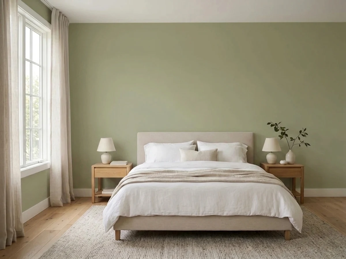 green calming bedroom color idea — Back to Nature
