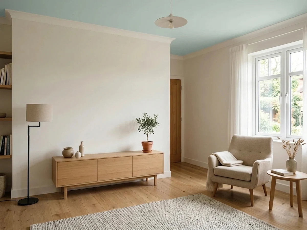 Farrow & Ball Borrowed Light in a ceiling