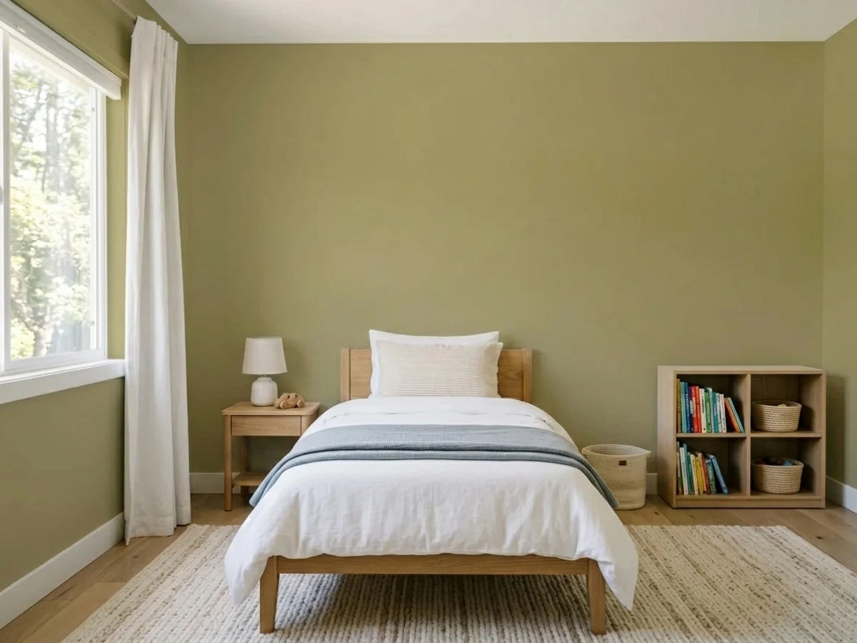 Behr Garden Salt Green in a childrens room