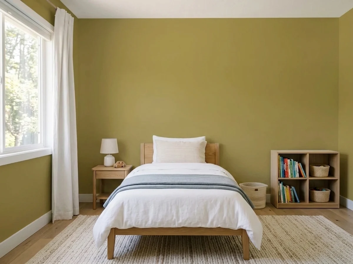 Benjamin Moore Lichen Green in a childrens room