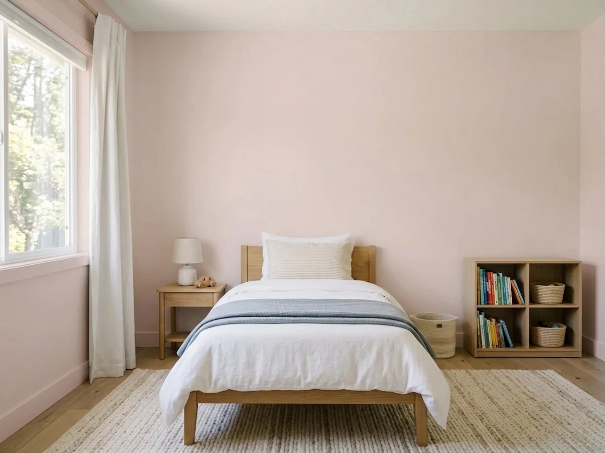 Benjamin Moore Pale Cherry Blossom in a childrens room