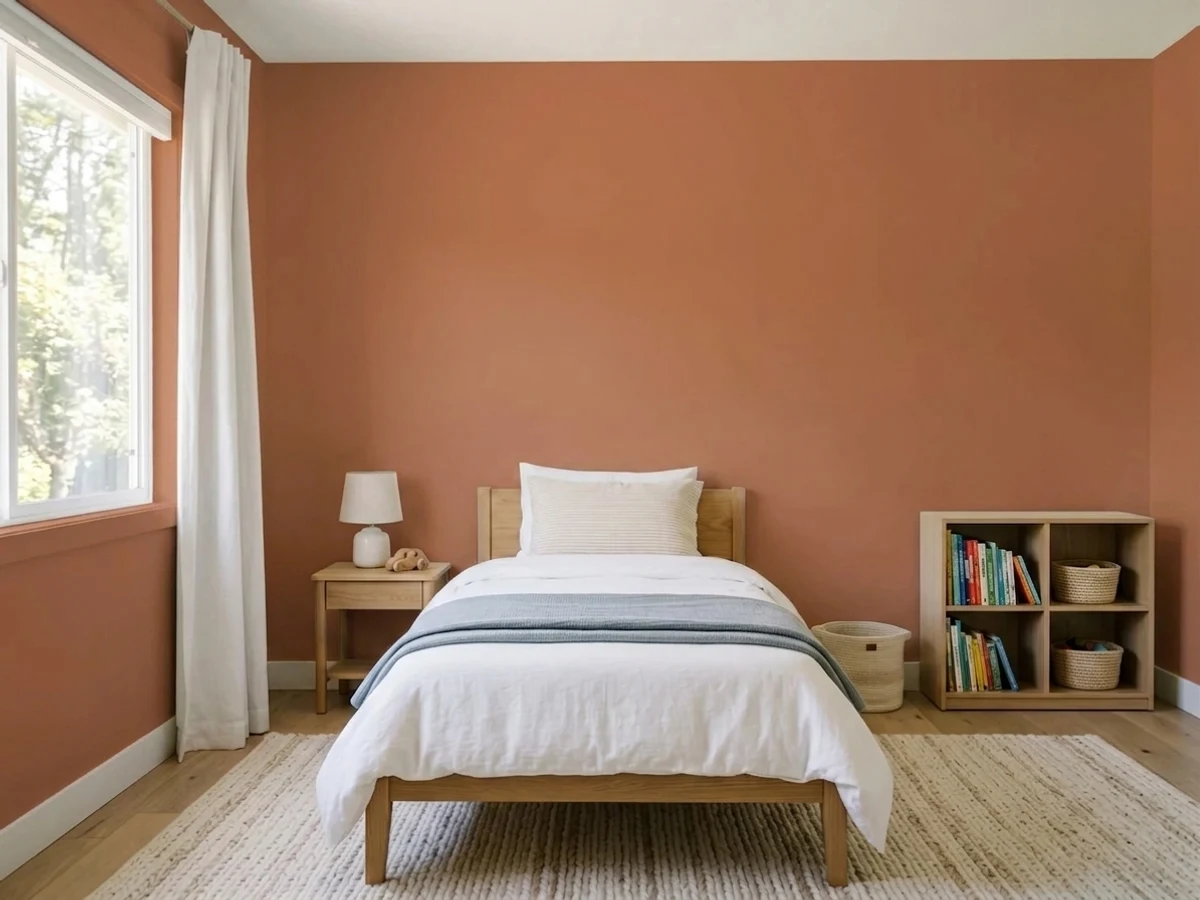 Dutch Boy Brandi-ed Orange in a childrens room