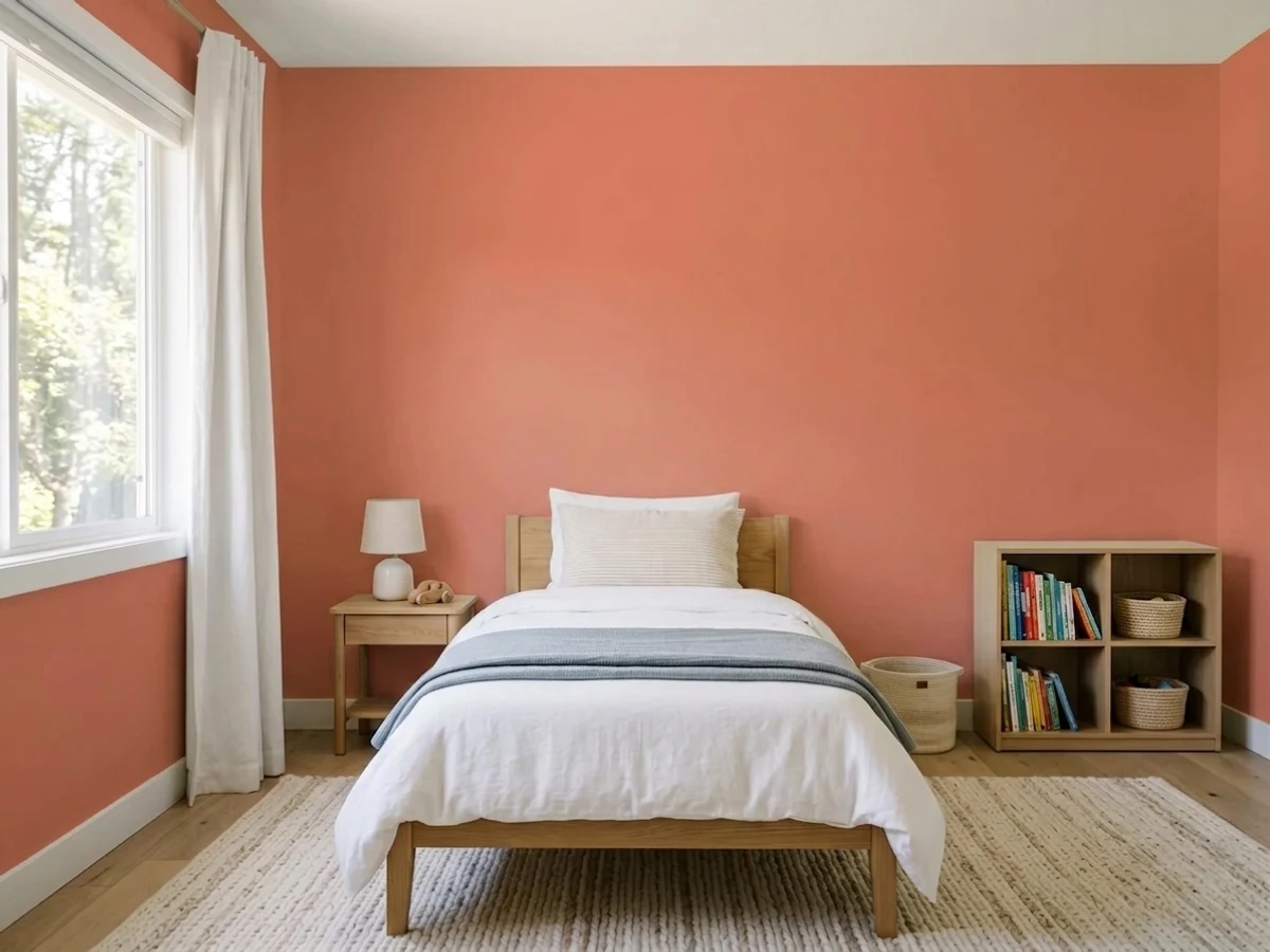 Room painted in Terracotta